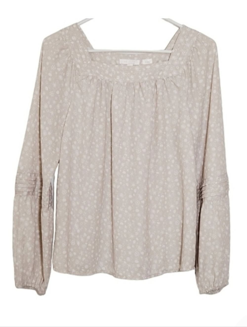 1475 * Lauren Conrad Square Neck Floral Blouse Cream Size XS